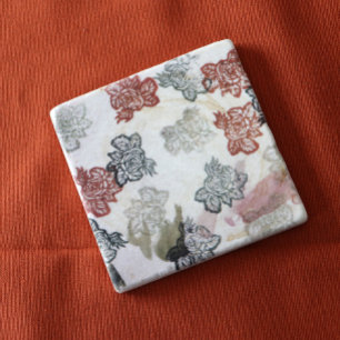 Posavasos De Piedra Flores retro 70