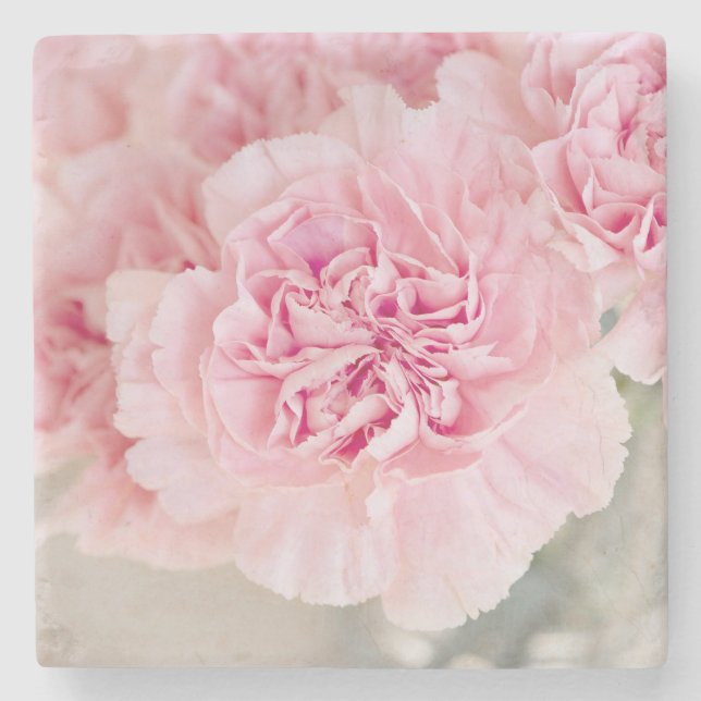 Posavasos De Piedra Flores rosa (Anverso)