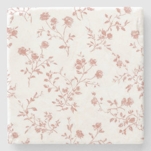Posavasos De Piedra Flores Rosadas Bonitas