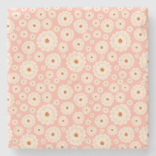 Posavasos De Piedra Flores rosadas en polvo pequeño