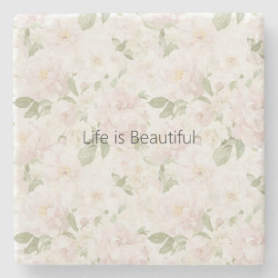 Posavasos De Piedra Flores rosadas Pretty Blush