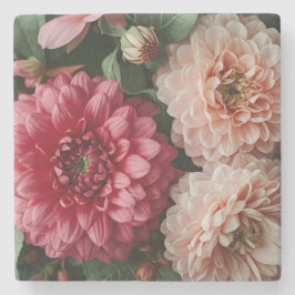 Posavasos De Piedra Flores rosadas vintage