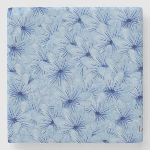 Posavasos De Piedra Flores salvajes azul acuarela Bouquet