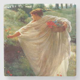 Posavasos De Piedra Flores silvestres (por Edward Poynter)