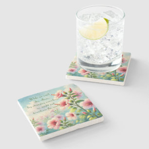 Posavasos De Piedra Flores y comillas hibiscus