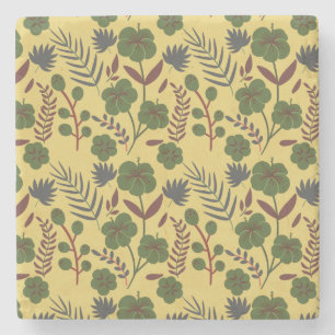 Posavasos De Piedra Flores y mariposas sin costura florales