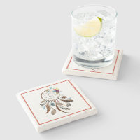 Flores y plumas tribales Dreamcatcher