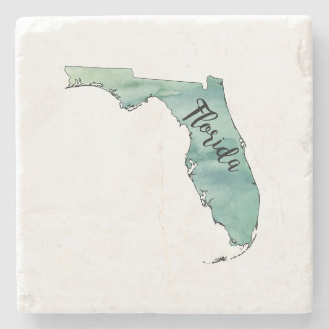 Posavasos De Piedra Florida State Map Marble Stone Coaster (Anverso)