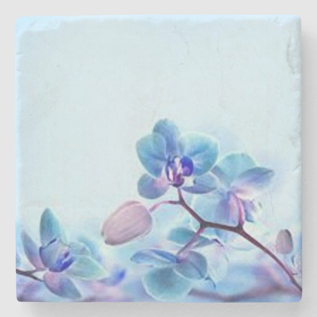 Posavasos De Piedra Flower  blue coaster (Anverso)