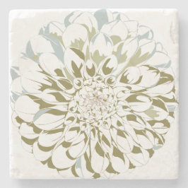 Posavasos De Piedra Flower stone coaster - dahlia