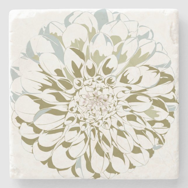 Posavasos De Piedra Flower stone coaster - dahlia (Anverso)