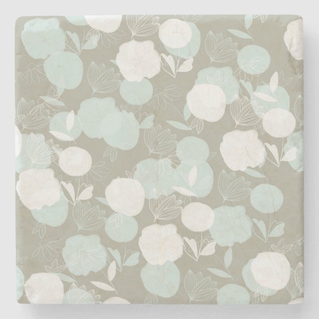 Posavasos De Piedra Flowers (Anverso)