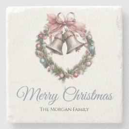 Posavasos De Piedra Foliage de cordón de corcho verde y paro de cinta 