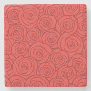 Posavasos De Piedra Fondo abstracto de los rosas rojos