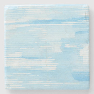 Posavasos De Piedra Fondo azul abstracto de la acuarela, textura