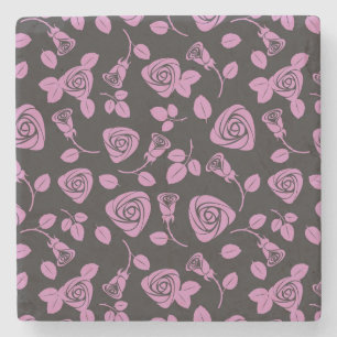 Posavasos De Piedra Fondo color de rosa floral