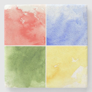 Posavasos De Piedra fondo colorido de la acuarela para su diseño