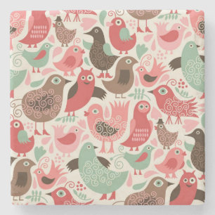 Posavasos De Piedra fondo con los pájaros lindos