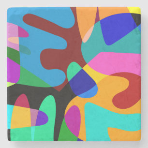 Posavasos De Piedra Fondo de formas geométricas abstractas coloridas