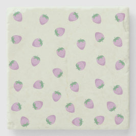 Posavasos De Piedra Fondo de Fresas Violetas