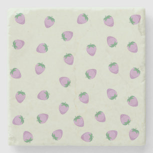 Posavasos De Piedra Fondo de Fresas Violetas