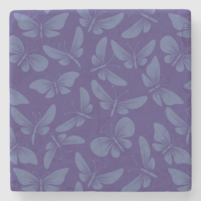 Posavasos De Piedra fondo de las mariposas de la polilla de la noche (Anverso)