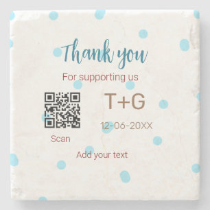 Posavasos De Piedra Fondo de luna de miel Añadir Q R código de pareja 