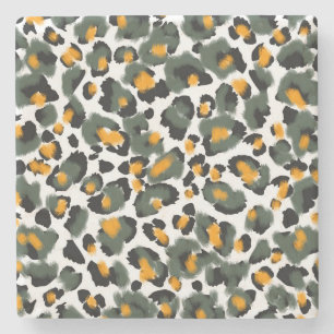 Posavasos De Piedra Fondo de textura de impresión de leopardo