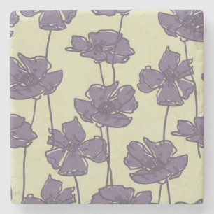 Posavasos De Piedra Fondo del estampado de flores del vintage del arte