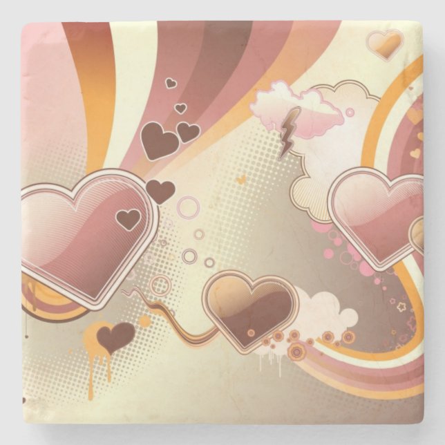 Posavasos De Piedra Fondo diseñado del diseño (Anverso)