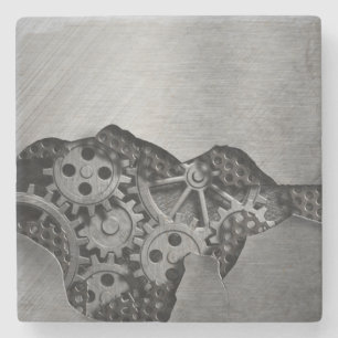 Posavasos De Piedra Fondo metalizado con daño mecánico