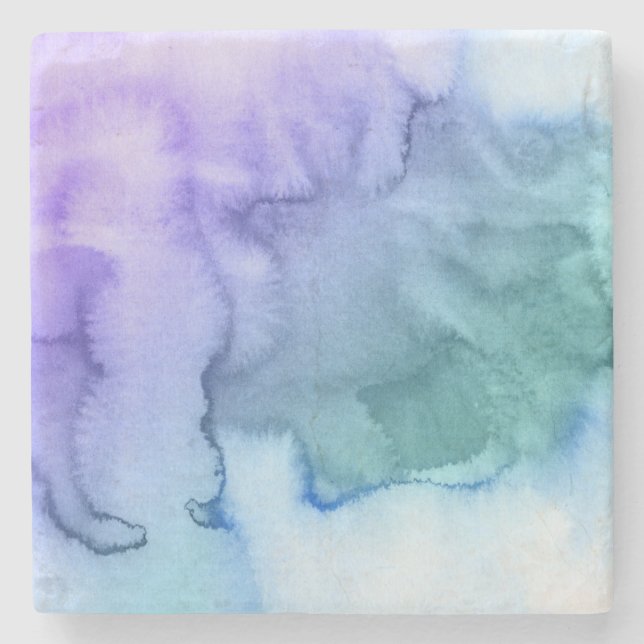 Posavasos De Piedra Fondo pintado a mano 6 de la acuarela abstracta (Anverso)