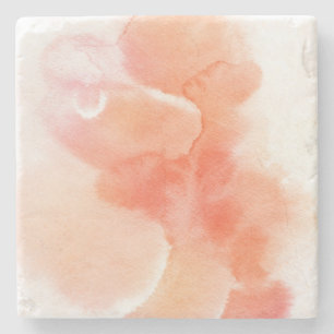 Posavasos De Piedra Fondo pintado a mano de la acuarela abstracta