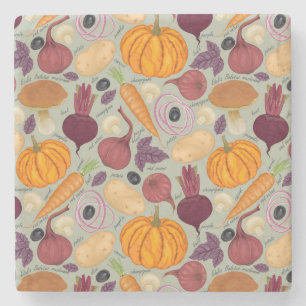 Posavasos De Piedra Fondo retro de verduras frescas