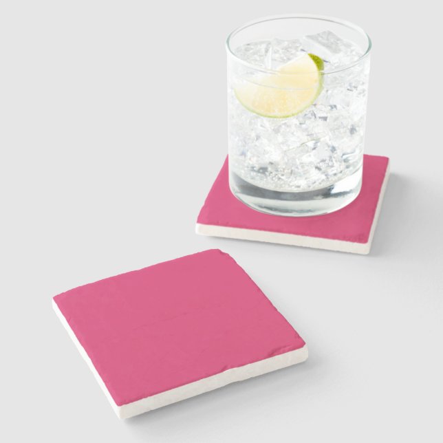 Posavasos De Piedra fondo rosa con borde blanco (Lateral)