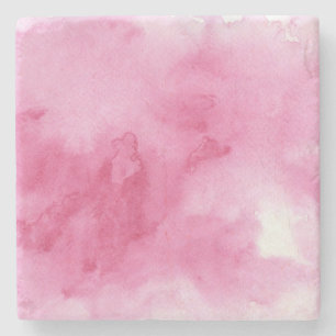 Posavasos De Piedra fondo rosado de la acuarela para su
