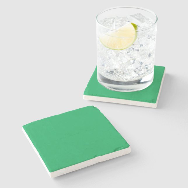 Posavasos De Piedra Fondo Verde Sólido  (Lateral)