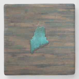 Posavasos De Piedra Forma de estado principal Verde azulada