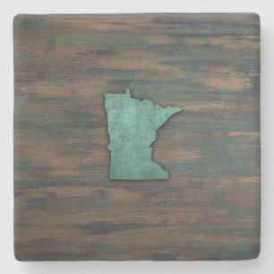 Posavasos De Piedra Forma de Minnesota Verde azulada Rusa