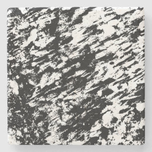 Posavasos De Piedra Formación de hielo abstracto en blanco y negro