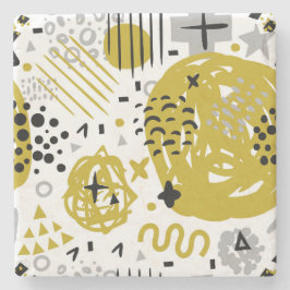 Posavasos De Piedra Formas de arte abstracto coloridas y modernas