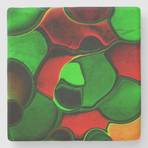 Posavasos De Piedra Formas distorsionadas y extrañas, colores rojos y