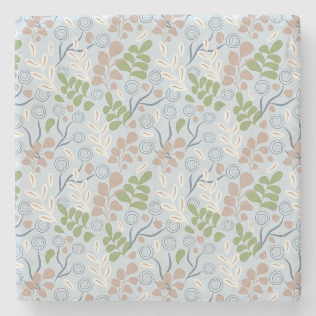 Posavasos De Piedra Formas orgánicas botánicas (Anverso)