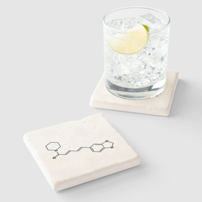 Posavasos De Piedra Fórmula química molecular de pimienta negra (Lateral)