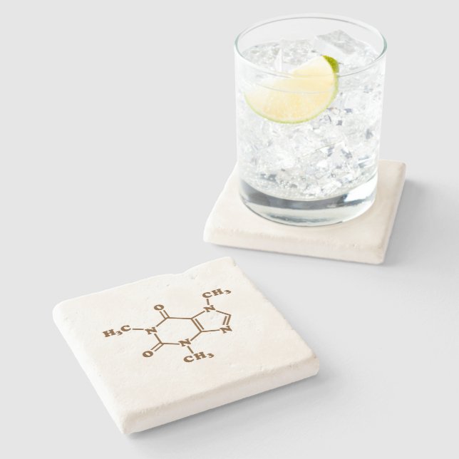 Posavasos De Piedra Fórmula química molecular del café del cafeína (Lateral)