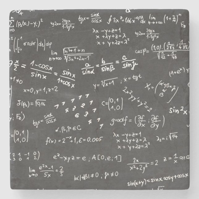 Posavasos De Piedra Fórmulas Y Números De Matemáticas (Anverso)