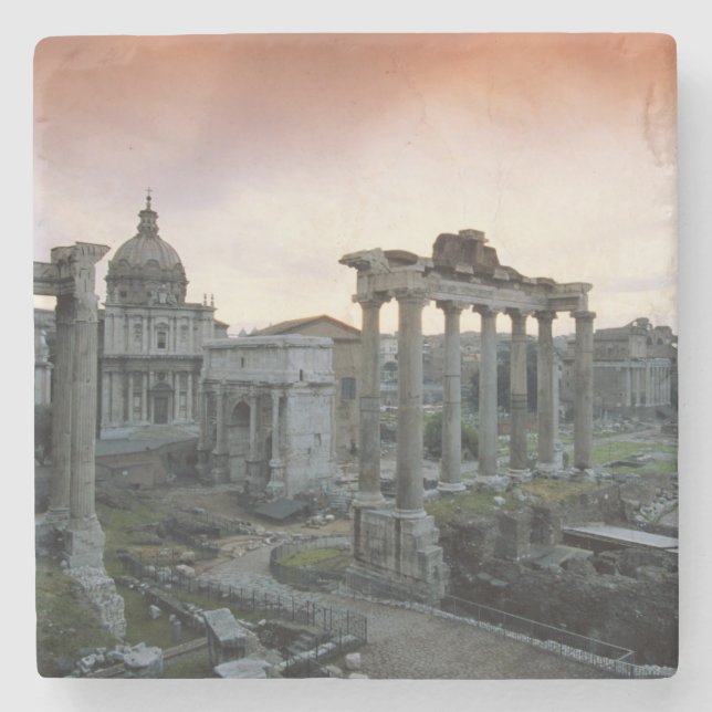 Posavasos De Piedra Foro Romano al amanecer (Anverso)