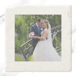 Posavasos De Piedra Foto con borde blanco cuadrado