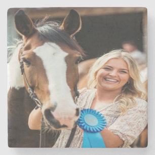 Posavasos De Piedra Foto de caballo de exposición de ganado personaliz