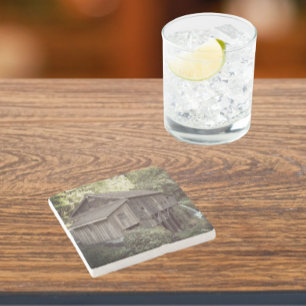 Posavasos De Piedra Foto de Molino de Madera Vintage